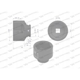 Šešiakampis smūginis lizdas 3 4 65 mm crmo