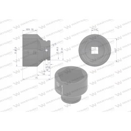 Šešiakampis smūginis lizdas 3 4 63 mm crmo