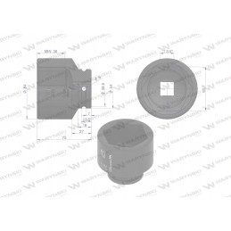 Šešiakampis smūginis lizdas 3 4 60 mm crmo
