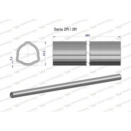 Kardaninio veleno išorinis vamzdis 1110 43 5x3 4 mm 985 mm