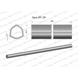 Kardaninio veleno išorinis vamzdis 1110 43 5x3 4 mm 985 mm