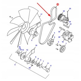 288 1607 kelių griovelių trapecinis diržas 8 pk x 2450 lp