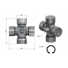Kardaninis velenas 27x74 6 serija 4 Warynski