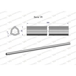 Kardaninio veleno vidinis vamzdis, serija 1r 29x4 mm 990 mm