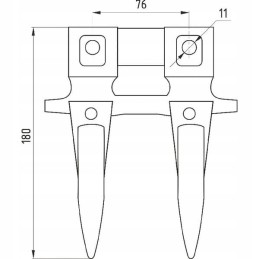 Dvigubos antraštės durtuvas be kotelio tinka Bison