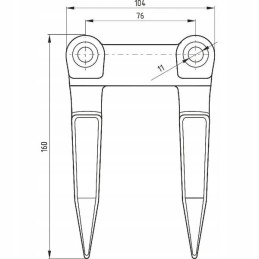 Dvigubos antraštės durtuvas be kotelio tinka Bison