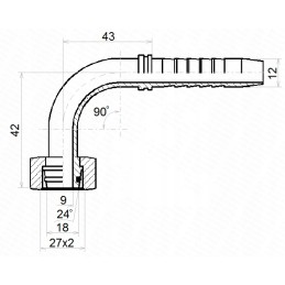 Dkol 90 jungtis dn12 1 2sn m27x2 x10 hidrolideris