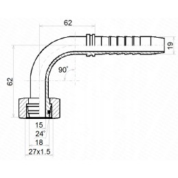 Dkol jungtis dn19 1 2sn m27x1 5 x10 hidrolideris