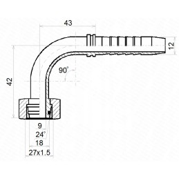 Dkol 90 jungtis dn12 1 2sn m27x1 5 x10 hidrolideris