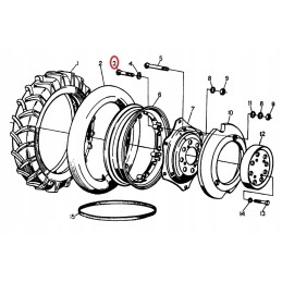 Rato disko varžtas m16x1 5x68, skirtas Ursus C 330