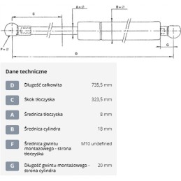 Dujinė spyruoklė l735 5 mm 150n stabilus ca6148yb