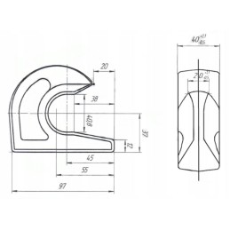 Komplektacija: 2x kabliukas, 2x akis, greitai keičiamas Euroframe