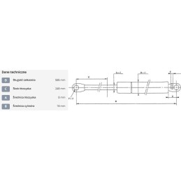 Dujinė spyruoklė l585 mm 150n stabilus ca094935