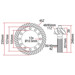 Para attack kol Massey Ferguson 3070 3090 3120 11x45