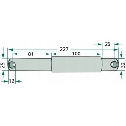 Viršutinis jungties kaištis fi25 32mm l 227mm cat 2 3