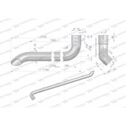 Duslintuvo išmetimo vamzdis nerūdijantis plienas AL164277 John Deere mot