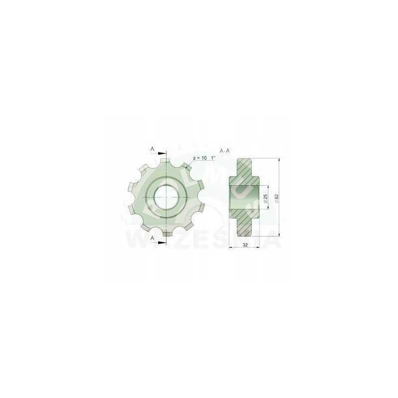Įtempiklio ratas fi 25 su 10 mėšlo kratytuvų mo
