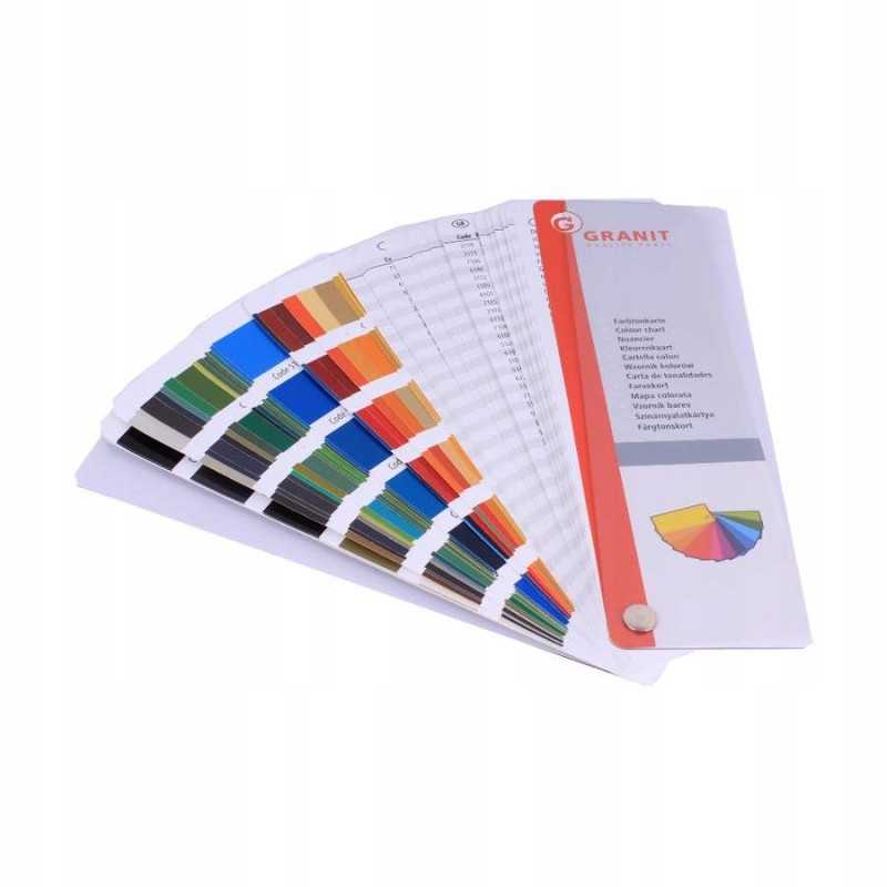 Spalvų paletė, granitinių lakų atspalvių pavyzdžiai