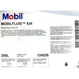 Pavarų alyva mobilfluid 424 mobil 10 litrų