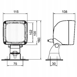 Kvadratinė darbinė lempa h3 12 24v