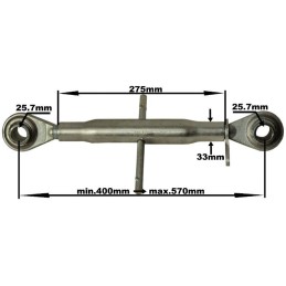 Viršutinė jungtis 400 570mm 25 7x25 7mm kieta nauja
