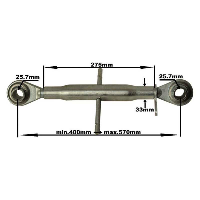 Viršutinė jungtis 400 570mm 25 7x25 7mm kieta nauja