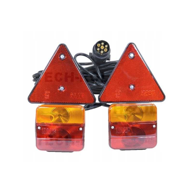 Magnetinių galinių žibintų komplektas su kabelio trikampiu