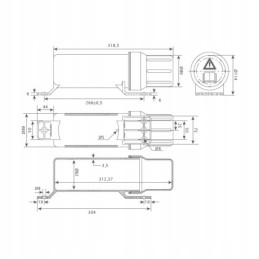 Apvalus dokumentų laikiklio konteineris 82x312mm