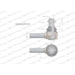 Vairo jungtis 140 mm m30x1 5 3229222r91 mot