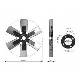 Radiatoriaus ventiliatorius 46513440 Zetor C 360 Čekas
