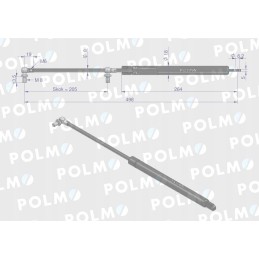Galinių durų lango pavara l max 498mm 3221531r0