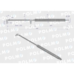 Galinių durų lango pavara l max 498mm 3221531r0