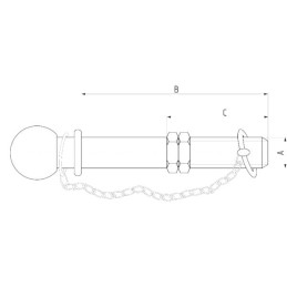 Rutulinis kaištis k50 25 x 190 mm