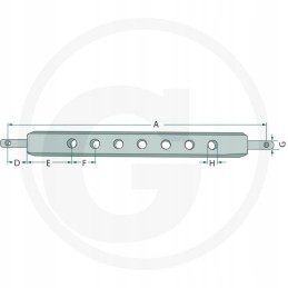 Apatinis lauko spindulys 962x60x30 skylių skersmuo 28