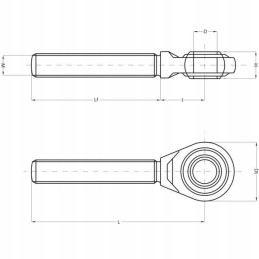 Viršutinės jungties kilpos galas m30x3 p 25 4 mm