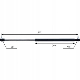 Durų dujinė spyruoklė 2xm8