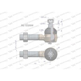 Vairo jungtis 153mm 1 1 8 l re12326 m