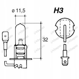 Halogeninė lemputė 12v 100w PK22S H3