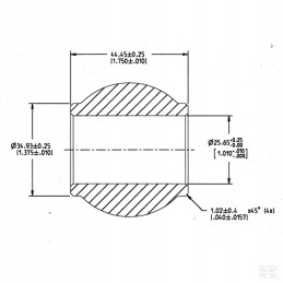 Viršutinė jungties rutulinė katė 2 2 o25 4 50 6x44 5 mm kr
