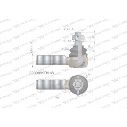 Vairo jungtis 106 mm m24x1 5 3230099r91 mot