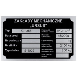 Ursus c 355 c355 vardinė lentelė