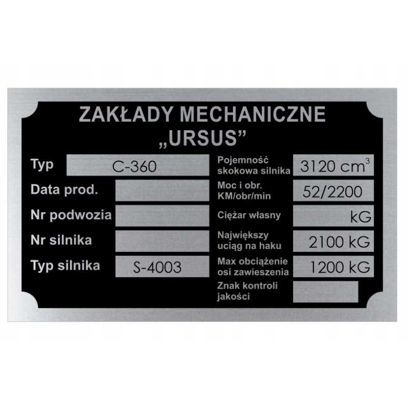 Ursus c 360 c360 vardinė lentelė