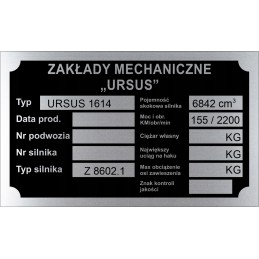 Ursus 1614 vardinė lentelė