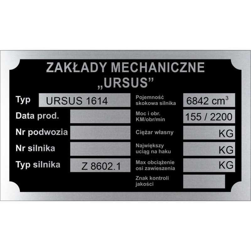 Ursus 1614 vardinė lentelė