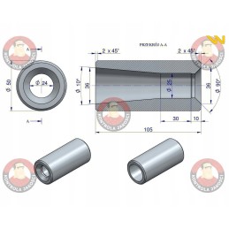 Dantų įvorė 680 810 1100mm Warynski krautuvui
