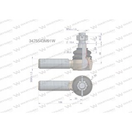Vairo jungtis 106mm m24x1 5 3475543m91 mot