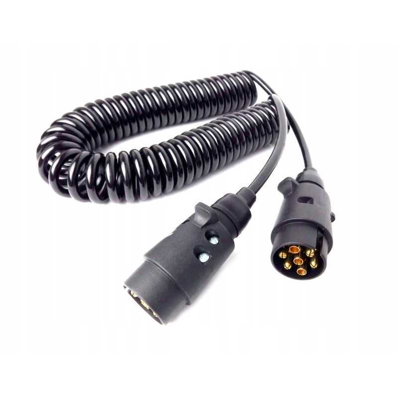 Spiralinis elektros kabelis 7 kontaktų 12v 4 5m