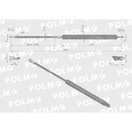 Galinių durų lango pavara l max 590mm 600501431