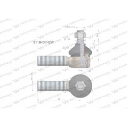 Vairo jungtis 95mm 7 8 3116407r2 mėn