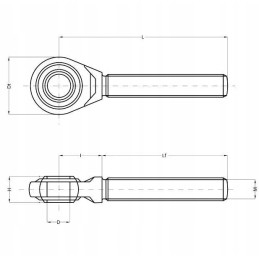 Viršutinės jungties kilpos galas m36x3 0 kairėje